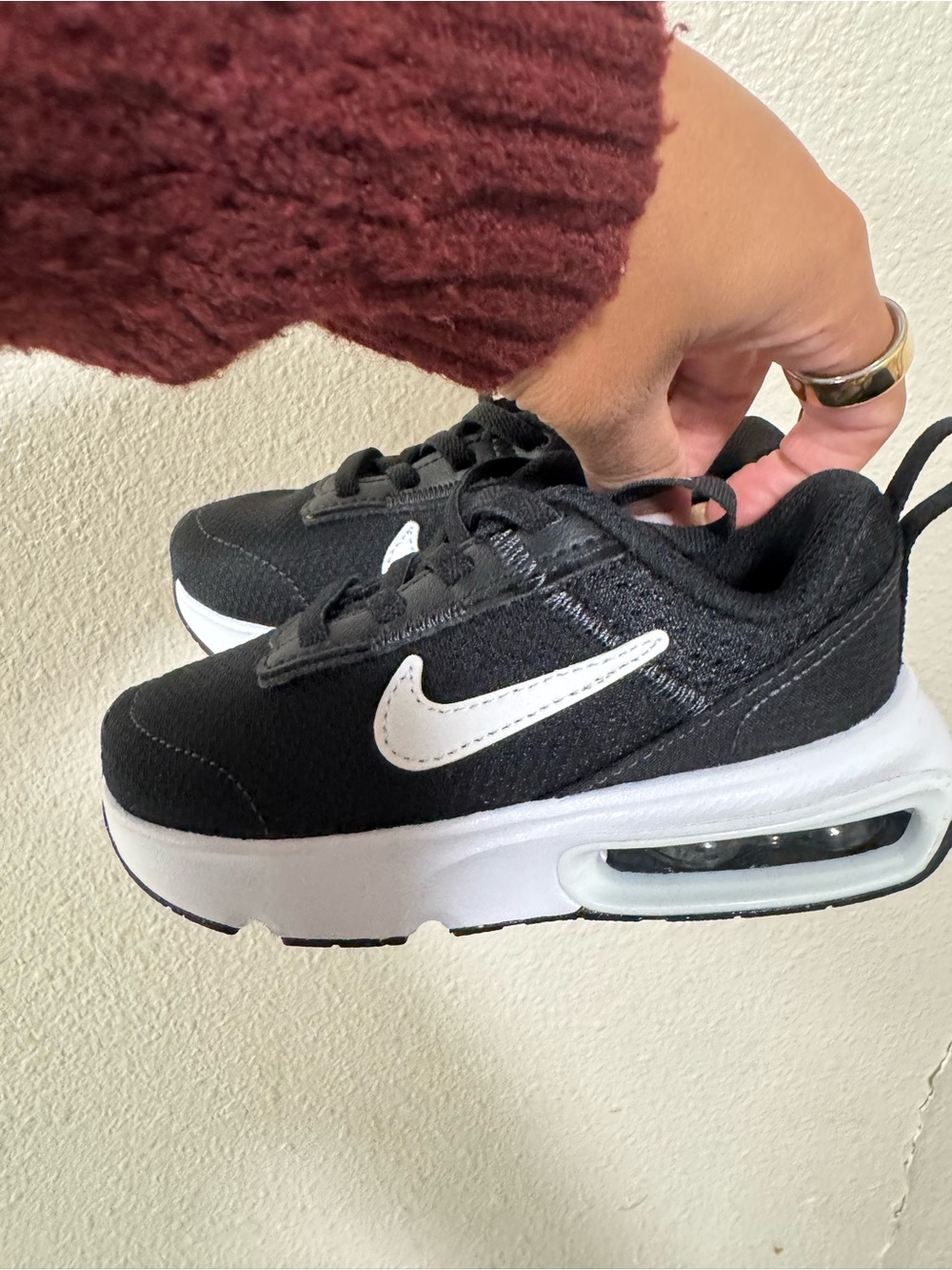 Nike Kids Black and White Air-Cushioned Sneakers